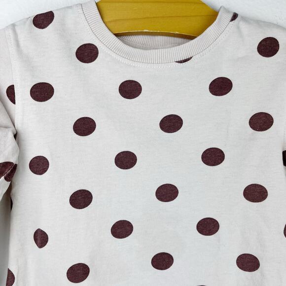 Zara Long Sleeve Brown Polka Dot Shirt Size 12-18 Months - Picture 4 of 8
